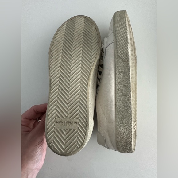 SAINT LAURENT COURT CLASSIC SL/06 EMBROIDERED SNEAKERS IN CANVAS AND LEATHER - Picture 11 of 11